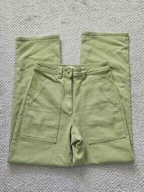 WILFRED FREE Modern Utility Pants Green Cotton Blend 0 Aritzia